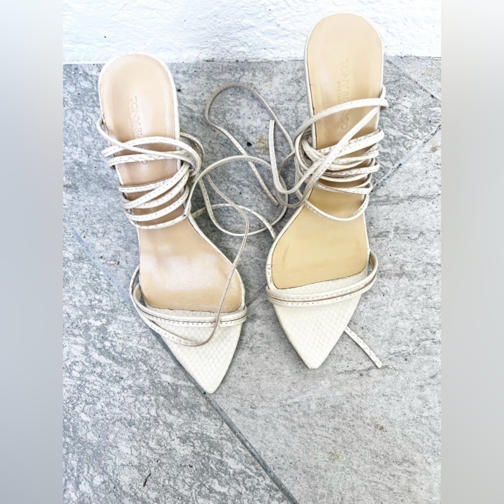 Tony Bianco Millie Lace Up stiletto High Heel Open Pointed Toe Shoes Womens 6 - Picture 9 of 10